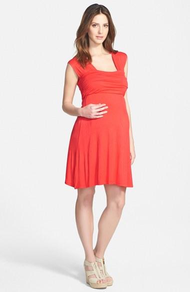 Women's Maternal America 'mini Sweetheart' Dress - Orange