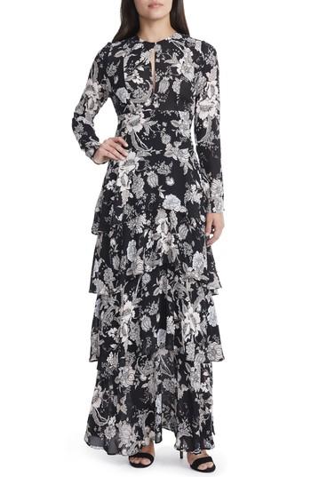 Women's Afrm Amabella Tiered Maxi Dress - Black