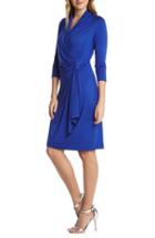 Women's Karen Kane Cascade Faux Wrap Dress - Blue