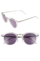 Men's Smoke X Mirrors Shout 49mm Retro Sunglasses - Crystal- Brushed Silver/ Grey