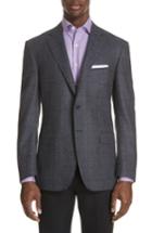 Men's Canali Classic Fit Plaid Wool Sport Coat Us / 56 Eu R - Grey