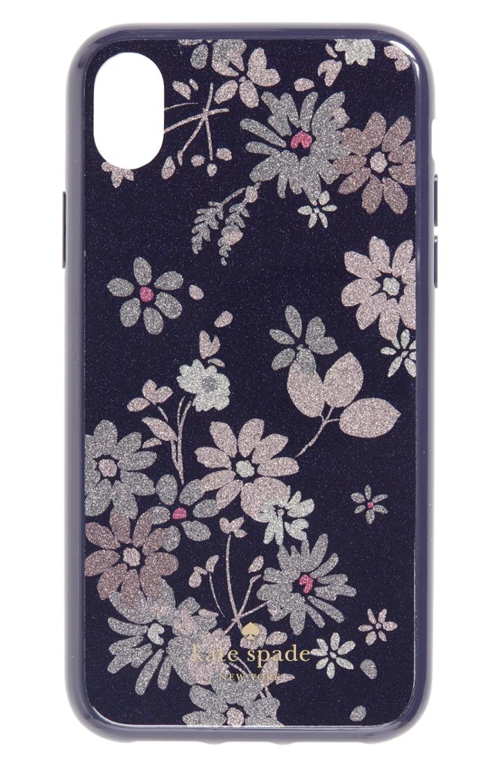 Kate Spade New York Glitter Petite Posy Iphone X/xs, Xs Max & Xr Case - Blue