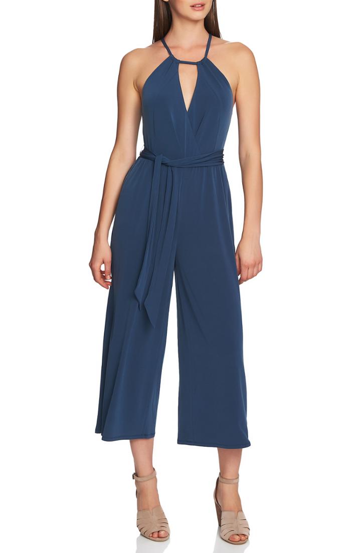 Women's 1.state Halter Neck Crop Jumpsuit - Blue