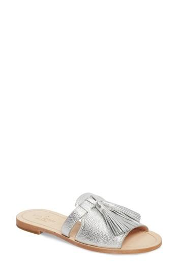Women's Kate Spade New York Coby Tassel Slide Sandal .5 M - Metallic