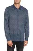 Men's John Varvatos Star Usa Slim Fit Mosaic Print Sport Shirt - Blue
