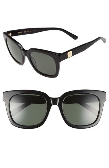 Women's Mcm 54mm Retro Sunglasses - Shiny Black