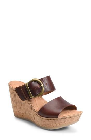 Women's B?rn Emmy Wedge Sandal M - Brown