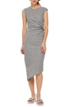 Women's Topshop Side Drape Maxi Dress Us (fits Like 10-12) - Grey