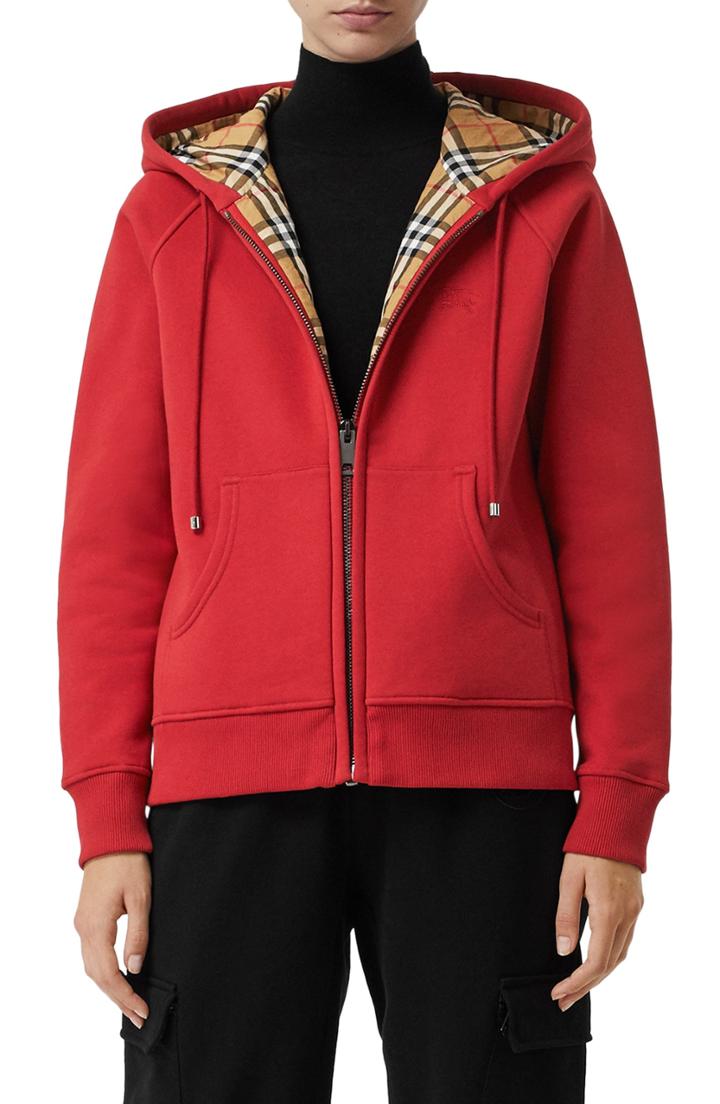 Women's Burberry Hackfall Hoodie, Size - Red