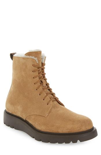 Men's Aquatalia Charles Genuine Shearling Weatherproof Hiking Boot M - Brown