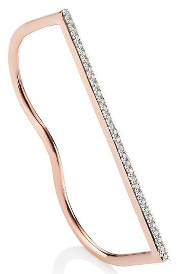 Women's Monica Vinader Fiji Skinny Double Ring With Diamonds