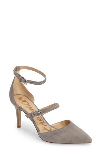 Women's Sam Edelman 'thea' Strappy Pump .5 M - Grey