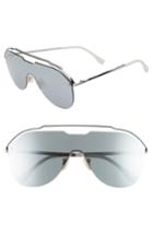 Men's Fendi 137mm Shield Aviator Sunglasses - Ruthenium