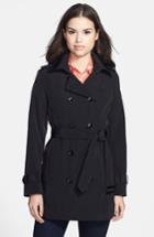 Women's Calvin Klein Double Breasted Trench Coat - Black