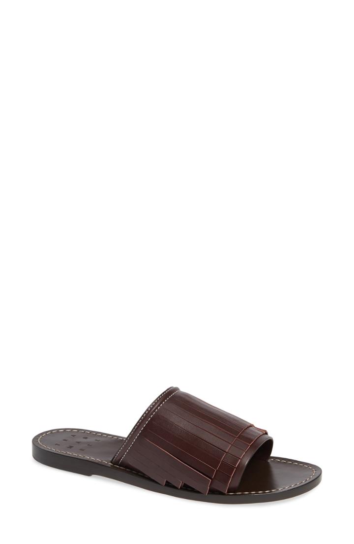 Women's Trademark Taos Kiltie Slide Sandal Us / 35eu - Brown