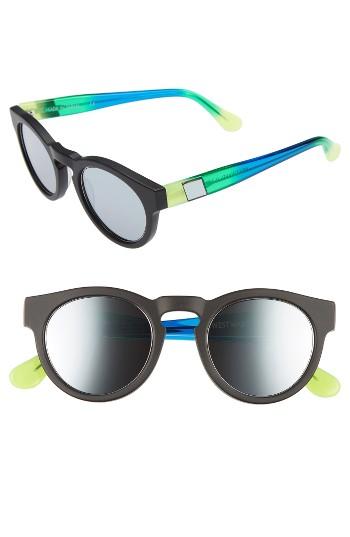 Women's Westward Leaning 'voyager' 48mm Sunglasses - Black Matte/ Neon/ Silver