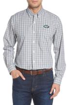 Men's Cutter & Buck New York Jets - Gilman Regular Fit Plaid Sport Shirt - Green