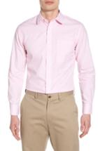 Men's Nordstrom Men's Shop Trim Fit No-iron Stripe Dress Shirt 32/33 - Pink