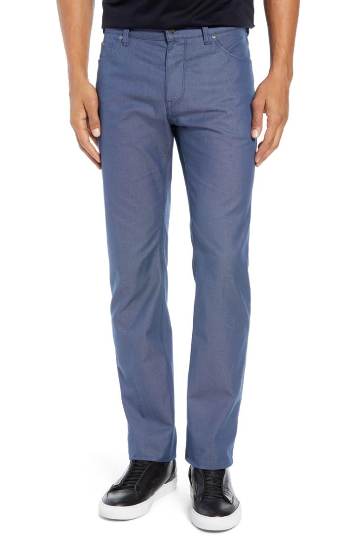 Men's Boss Delaware Slim Fit Pin Dot Pants X 34 - Blue