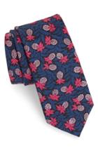 Men's Bonobos Pineapple Crawl Print Silk Tie, Size - Blue