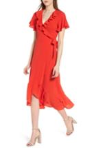 Women's Chelsea28 Ruffle Wrap Dress, Size - Red