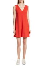 Women's Theory Admiral Crepe V-neck Shift Dress - Red