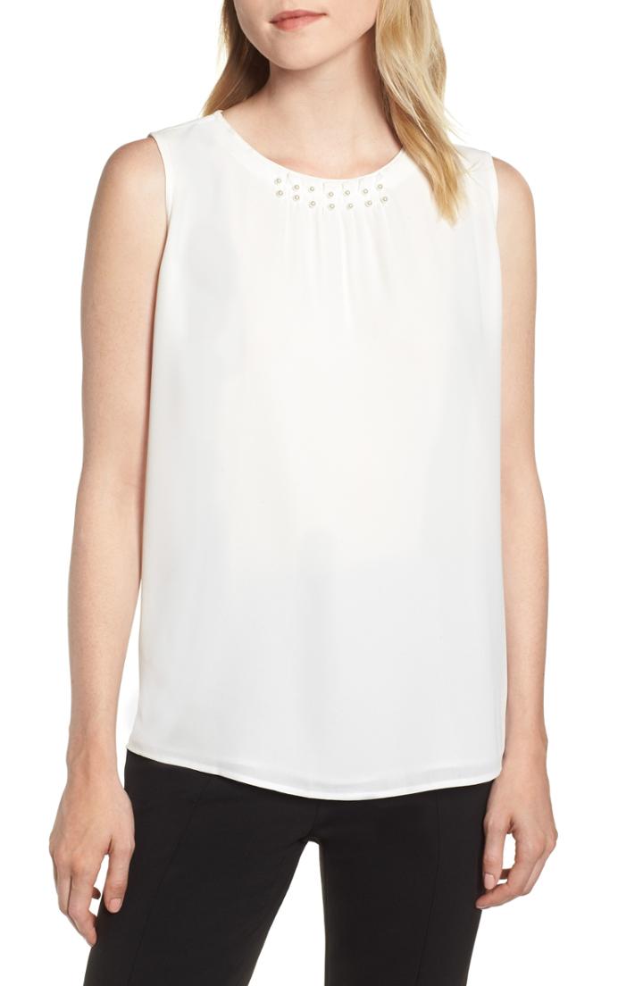 Women's Wit & Wisdom Ruffled Paisley Top