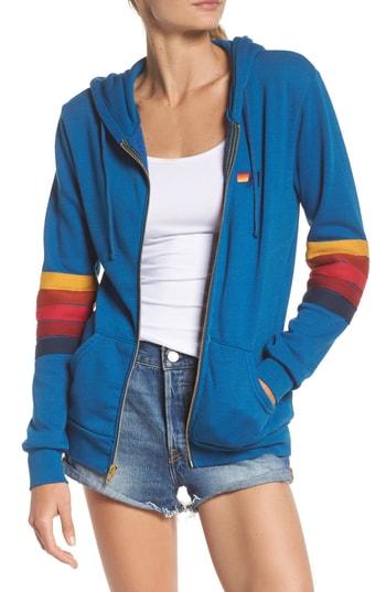 Women's Aviator Nation Hawaii Patch Cotton Blend Hoodie Sweatshirt - Red