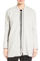 Women's Eileen Fisher Brushed Back French Terry Jacket - Grey