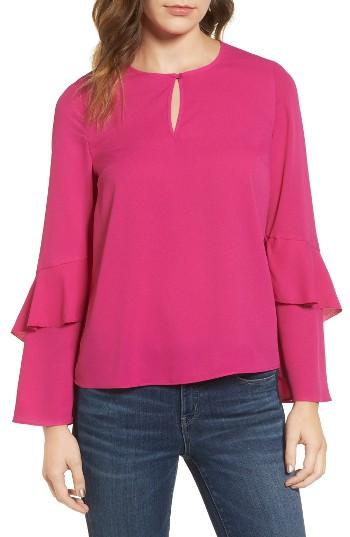 Women's Cooper & Ella Agatha Ruffle Blouse, Size - Pink