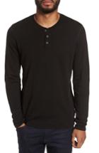 Men's Velvet By Graham & Spencer Slim Fit Long Sleeve Henley, Size - Black