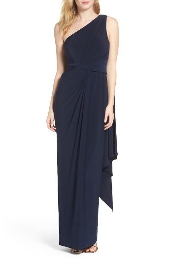 Women's Adrianna Papell Jersey Column Gown - Blue