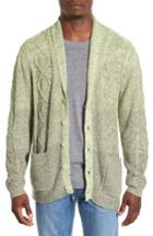 Men's Original Paperbacks 'boston' Colorblock Mixed Knit Shawl Collar Cardigan - Green