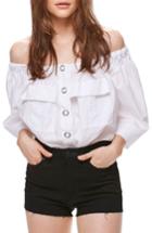 Women's Free People Head Over Heels Off The Shoulder Blouse - White