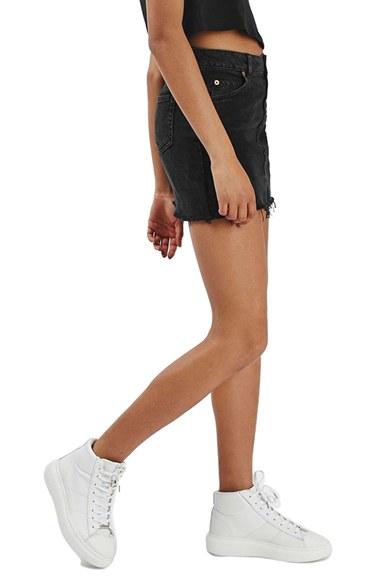 Women's Topshop Moto Cutoff Denim Miniskirt