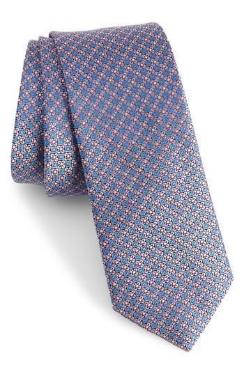 Men's The Tie Bar Floral Network Silk Skinny Tie, Size - Pink