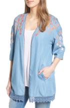 Women's Billy T Embroidered Chambray Kimono - Blue