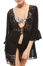 Women's Topshop Lace Up Cover-up Caftan - Black