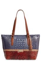 Brahmin Medium Andesite Lucino - Asher Embossed Leather Tote - Blue