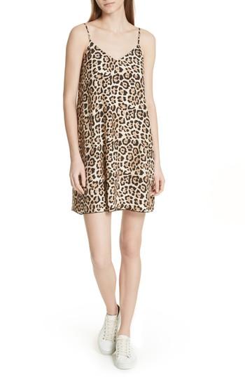 Women's Atm Anthony Thomas Melillo Leopard Print Silk Slipdress - Brown