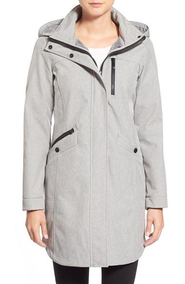 Women's Kristen Blake Crossdye Hooded Soft Shell Jacket (regular & ), Size Large - Grey