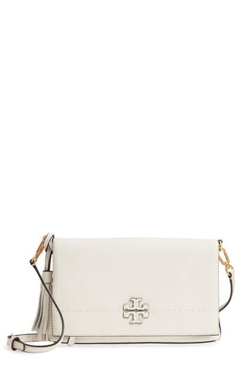 Tory Burch Mcgraw Leather Crossbody Bag - Ivory
