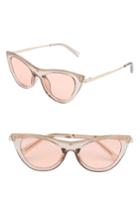 Women's Nem Cruise 50mm Cat Eye Sunglasses - Clear Candy Pink W Pink Tint