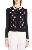 Women's Fendi Studded Floral Cashmere & Silk Cardigan
