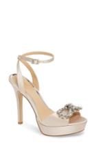 Women's Jewel Badgley Mischka Mildred Crystal Bow Platform Sandal M - Metallic