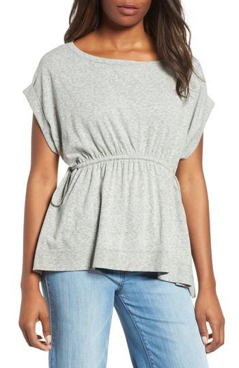 Women's Caslon Tie Waist Peplum Tee - Green