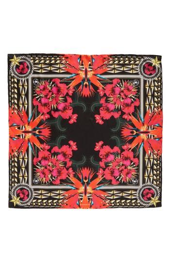 Women's Givenchy Iris Silk Twill Square Scarf, Size - Black