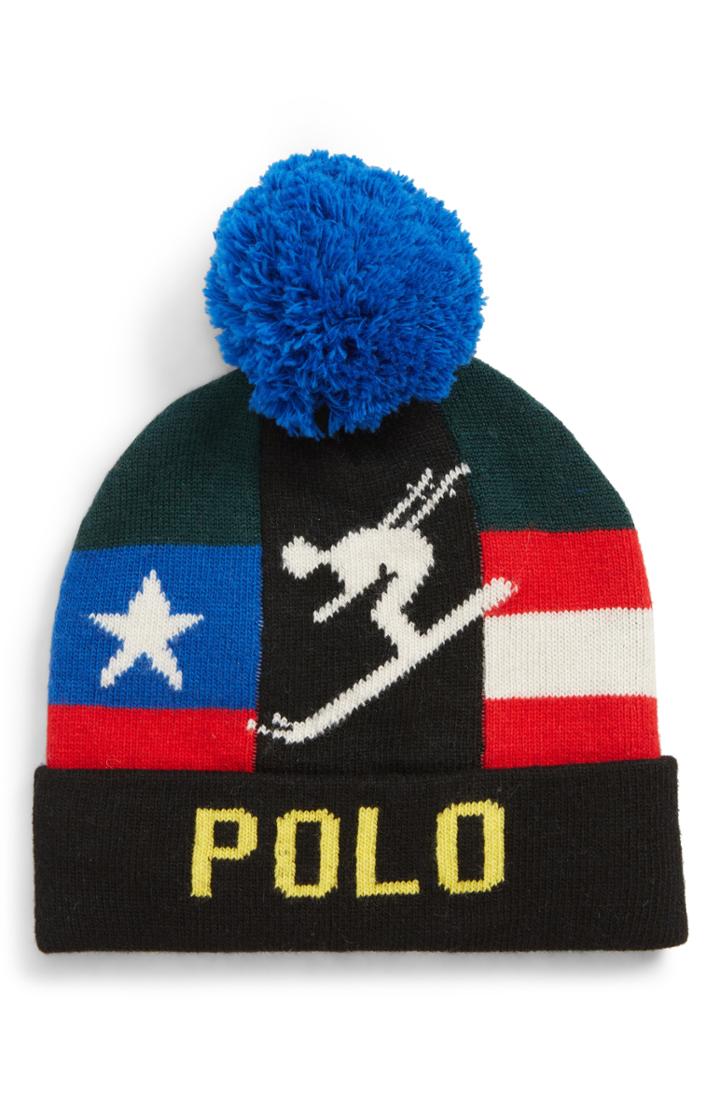 Men's Polo Ralph Lauren Downhill Skier Pom Beanie - Black