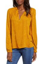 Women's Hinge Floral Jacquard Blouse, Size - Brown