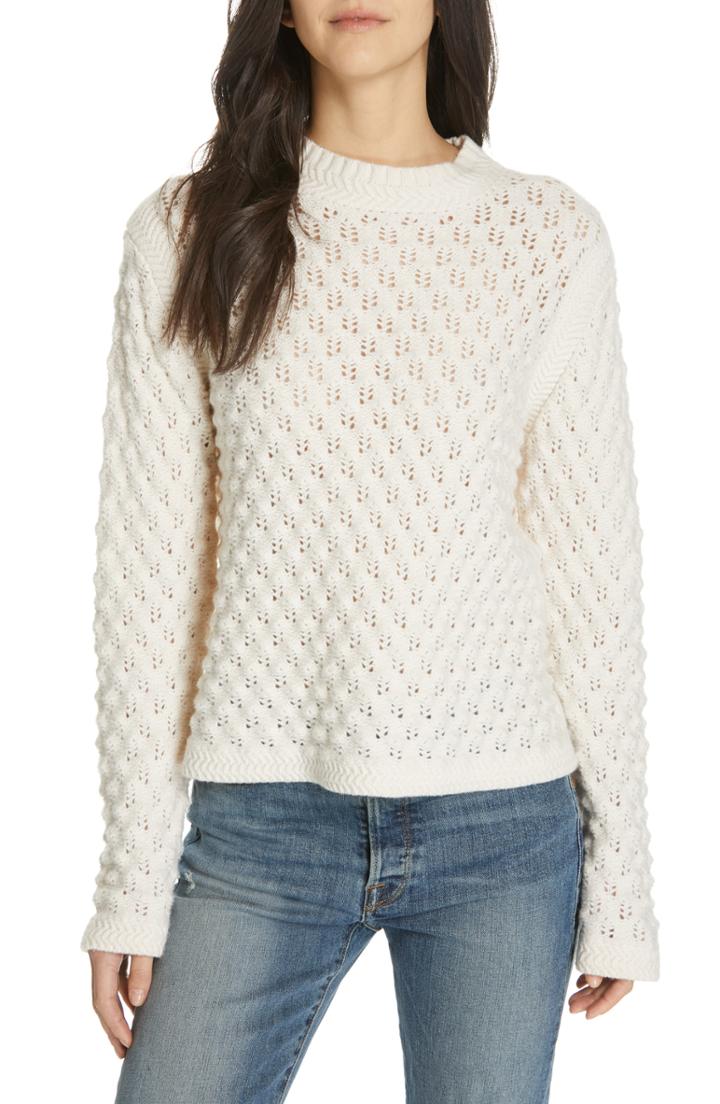 Women's La Vie Rebecca Taylor Pointelle Sweater - Ivory